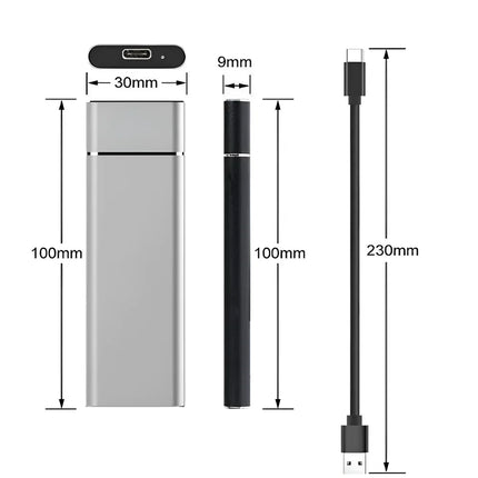 External Hard Drive - 500GB Aluminum Portable Storage for Mac & Linux