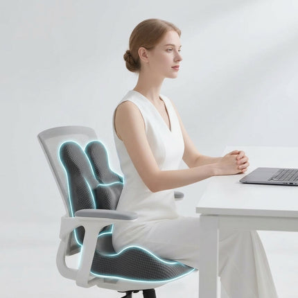 Ergonomic Memory Foam Lumbar Pillow & Seat Cushion Set - Matching Support Set