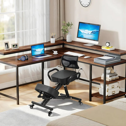 Ergonomic Kneeling Chair with Backrest - Sturdy Steel Frame, Padded Seat