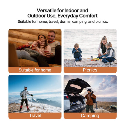 Heated Throw Blanket - USB Powered, 3-Speed Warmth, Sherpa Fleece