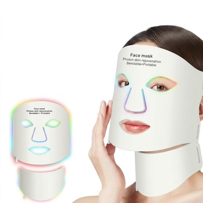 7-Color LED Light Face & Neck Mask - 309 LEDs, Adjustable Strap Fit