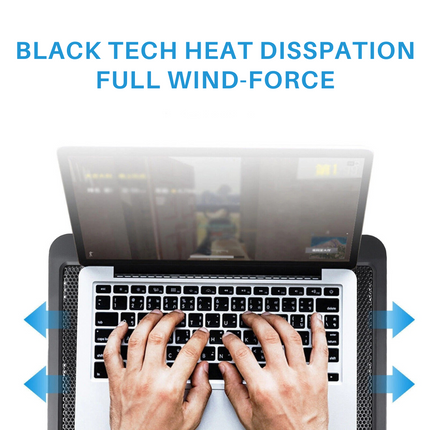 6-Fan Laptop Cooling Pad - Low-Noise, Adjustable Stand, Dual USB Ports