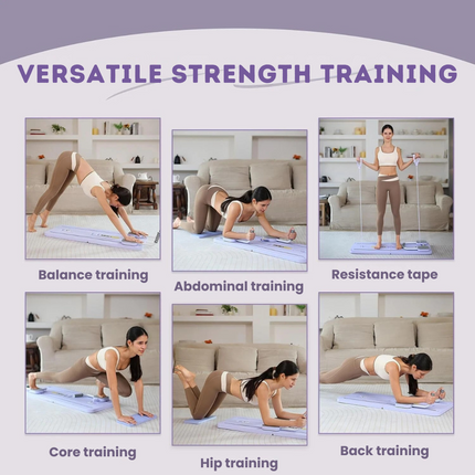 Foldable Pilates Board for Home Workouts - Reformer-Style Core Training