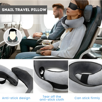 Memory Foam Travel Neck Pillow - Contoured Support, Breathable Fabric