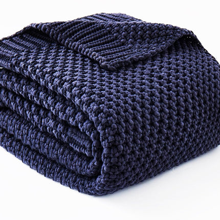 Cozy Comfort Knitted Weighted Blanket - Breathable Cooling Microfiber