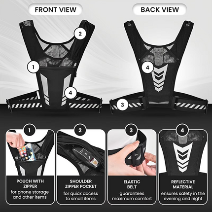 Ultra Light Running Vest - Hydration Holder, Phone Pocket, Comfort Fit
