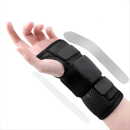 Adjustable Carpal Tunnel Wrist Brace - Rigid Splint, 3-Strap Support