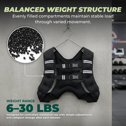 Adjustable Weighted Fitness Vest - Breathable, 6-30 lbs Training Vest