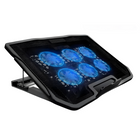 6-Fan Laptop Cooling Pad - Low-Noise, Adjustable Stand, Dual USB Ports