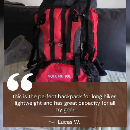 90L Waterproof Hiking Backpack - Ultralight, Ergonomic Trekking Pack