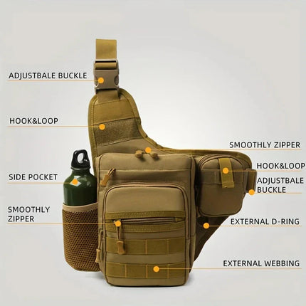 Adventure Ready Hiking Chest Bag - Rugged 600D Nylon, Multi-Carry Design