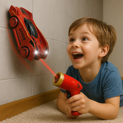 Wall Climbing RC Car - Laser Guided, LED Headlights, Rechargeable