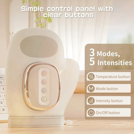 Air Compression Hand Massager Glove - Rhythmic Relief and Soothing Heat