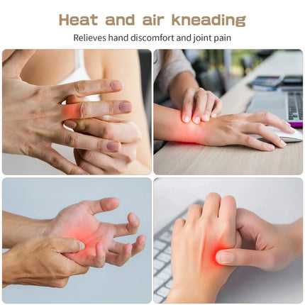 Air Compression Hand Massager Glove - Rhythmic Relief and Soothing Heat