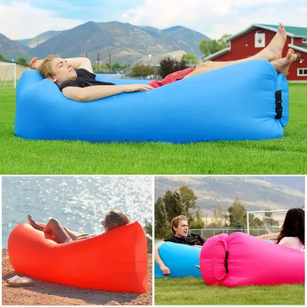 Inflatable Outdoor Sofa - Ergonomic Headrest, No-Pump Fill, Portable