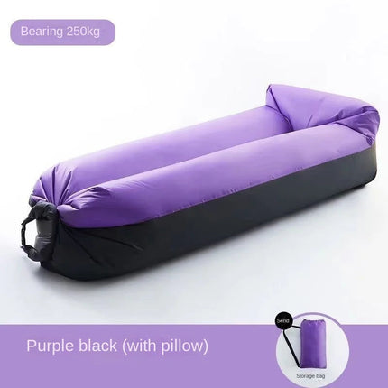 Inflatable Outdoor Sofa - Ergonomic Headrest, No-Pump Fill, Portable