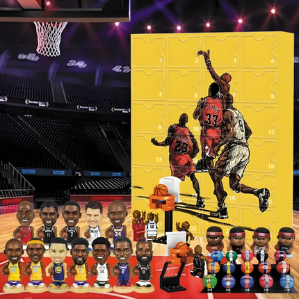Basketball Advent Calendar - 24-Door Mini Figures Toy, Countdown Gift