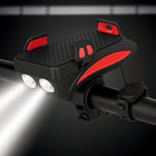 4-in-1 Bike Light Phone Mount - LED Headlight, Power Bank, Horn Combo