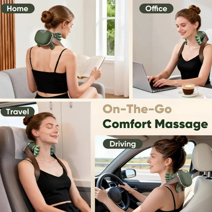 Bionic Kneading Neck Massager - Dual Heads, Warm Compression Therapy