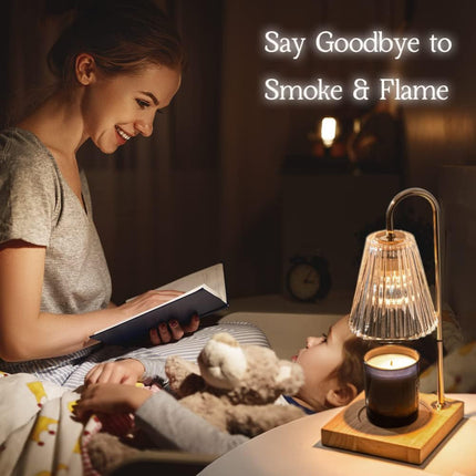 Top-Down Candle Warmer Lamp - Dimmable, Timer, Flameless Jar Melt