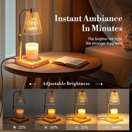 Top-Down Candle Warmer Lamp - Dimmable, Timer, Flameless Jar Melt