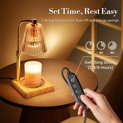 Top-Down Candle Warmer Lamp - Dimmable, Timer, Flameless Jar Melt