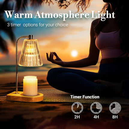 Top-Down Candle Warmer Lamp - Dimmable, Timer, Flameless Jar Melt