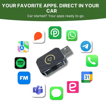 Wireless CarPlay Adapter - Android Auto Dongle, Plug-and-Play USB Kit