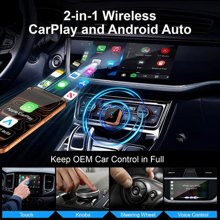 Wireless CarPlay Adapter - Dual Band USB and USB-C Dongle for iPhone
