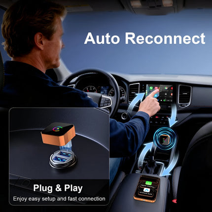 Wireless CarPlay Adapter - Dual Band USB and USB-C Dongle for iPhone