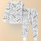 Kids Christmas Pajamas - Soft Cotton Coloring Set, Stretchy Holiday Fit