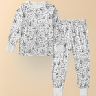 Kids Christmas Pajamas - Soft Cotton Coloring Set, Stretchy Holiday Fit