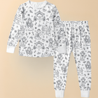 Kids Christmas Pajamas - Soft Cotton Coloring Set, Stretchy Holiday Fit