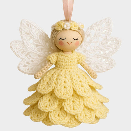 Crochet Kit for Beginners - DIY Yarn Christmas Angel Ornament Craft Set