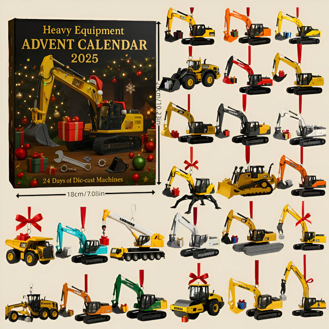 Construction Advent Calendar - Die-Cast Toy Trucks and Vehicles Playset