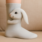 Fluffy Socks with Cute Animal Faces - Plush Non-Slip Winter House Socks