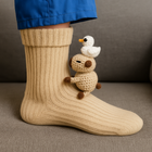 Fluffy Socks with Cute Animal Faces - Plush Non-Slip Winter House Socks