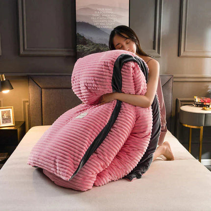 Fleece Duvet Cover Set - Soft Plush Bedding with Pillowcases for Winter