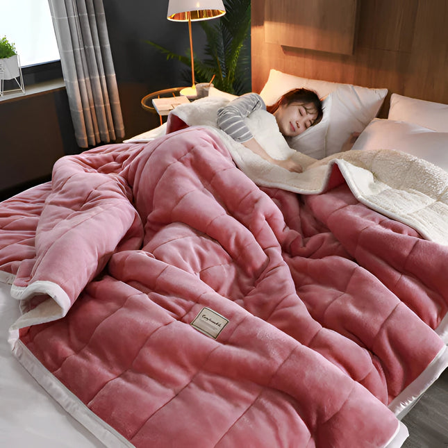 CuddleLux Weighted Blanket - Sherpa-Fleece, Stress Relief, Cozy Warmth