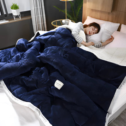CuddleLux Weighted Blanket - Sherpa-Fleece, Stress Relief, Cozy Warmth
