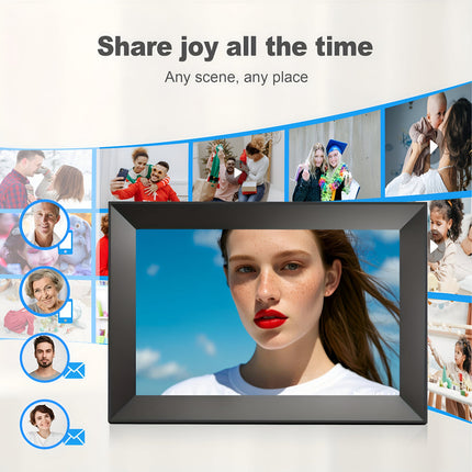WiFi Digital Photo Frame - 10.1-Inch Touchscreen, Auto-Rotate, Slideshow