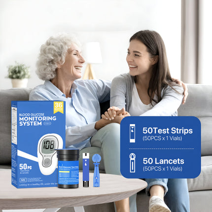 Digital Blood Glucose Monitor - Compact At-Home Testing Kit with Memory
