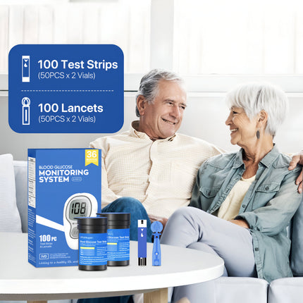 Digital Blood Glucose Monitor - Compact At-Home Testing Kit with Memory