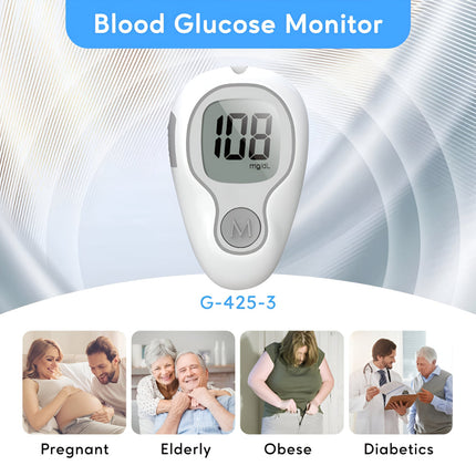 Digital Blood Glucose Monitor - Compact At-Home Testing Kit with Memory