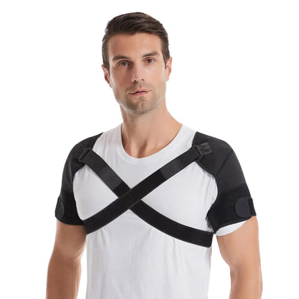 Double Shoulder Compression Brace - Adjustable, Low-Profile Cross-Strap