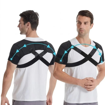 Double Shoulder Compression Brace - Adjustable, Low-Profile Cross-Strap