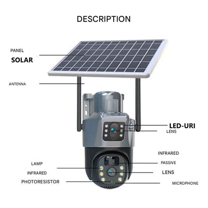 Wireless Security Camera - 4K, Solar Powered, 10x Zoom, Night Vision