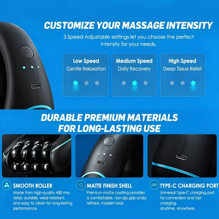 Electric Rolling Muscle Massager - Adjustable, Portable Roller Design