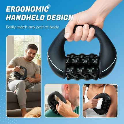Electric Rolling Muscle Massager - Adjustable, Portable Roller Design