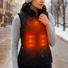 Heated Vest for Women, USB Powered, 9 Heating Zones, Stand-up Collar